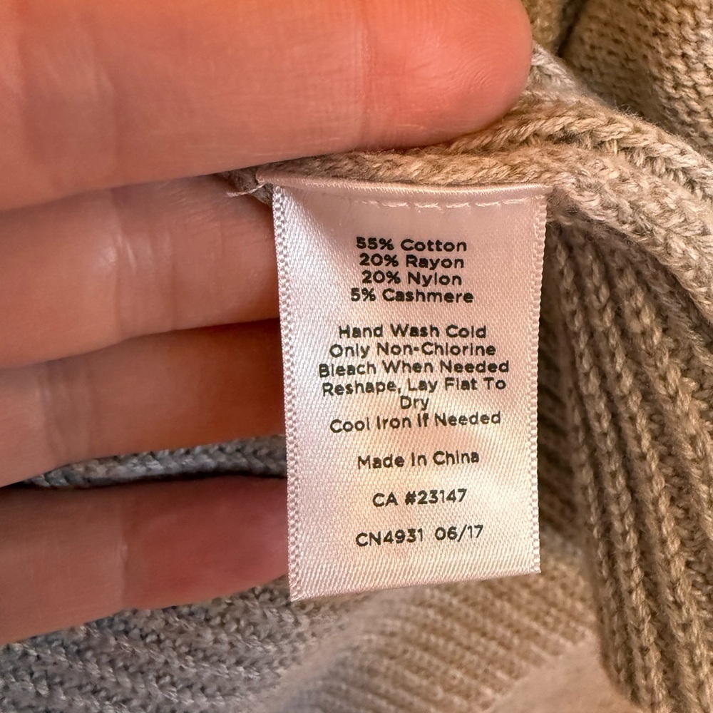 Talbots Light Gray Cable Knit Sweater - Picture 5 of 5